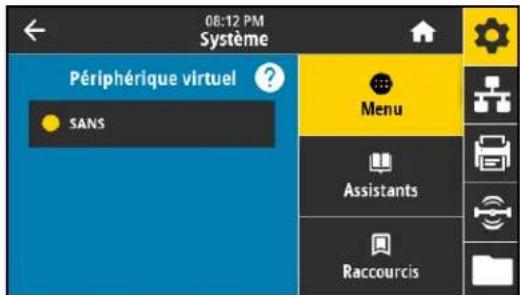 ZEBRA ZE511 - Système > langue du programme > périphérique virtuel - 1