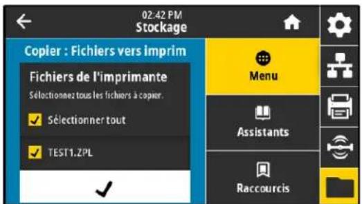 ZEBRA ZE511 - Stockage > USB > copier : fichiers vers imprimante - 1