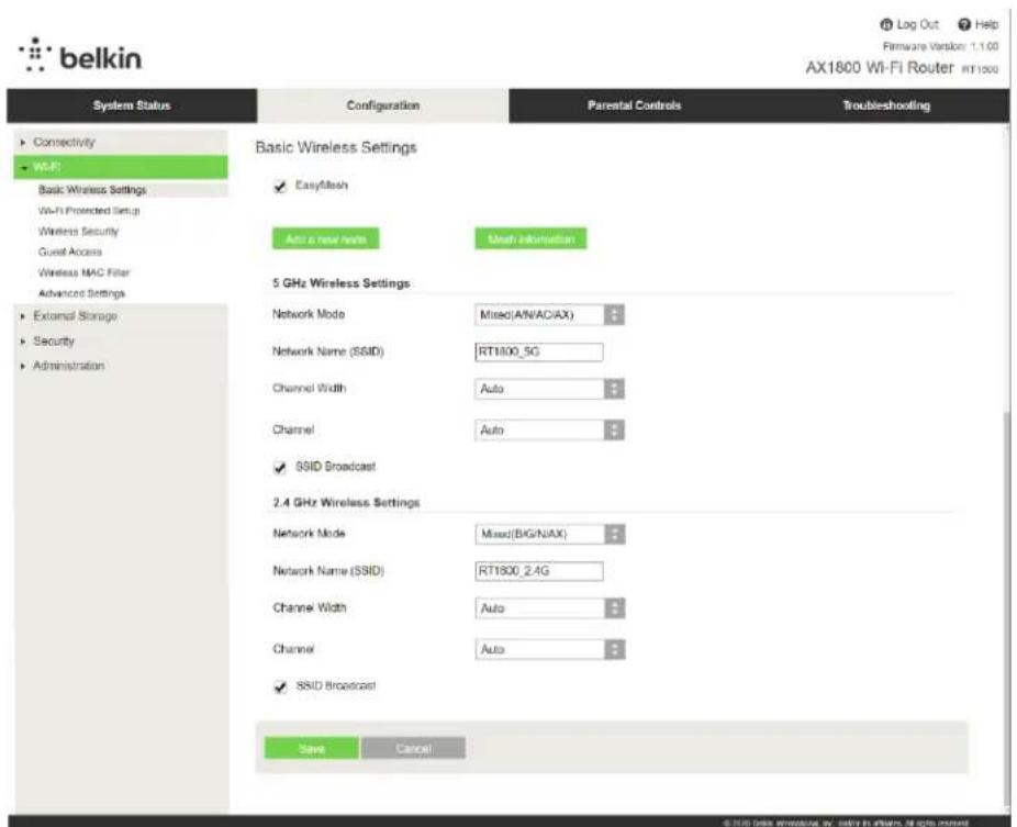 BELKIN RT1800 - Základnínastavení směrovače - 1