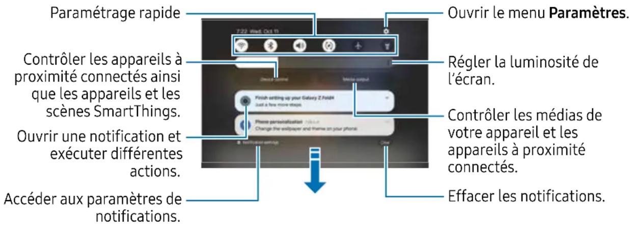 SAMSUNG Galaxy Z Fold 4 - Panneau de notifications - 1