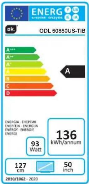 OK ODL 50850USTIB - Caractéristiques techniques - 1