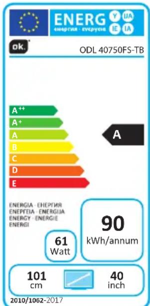 OK ODL 40750FSTB - Specification - 1