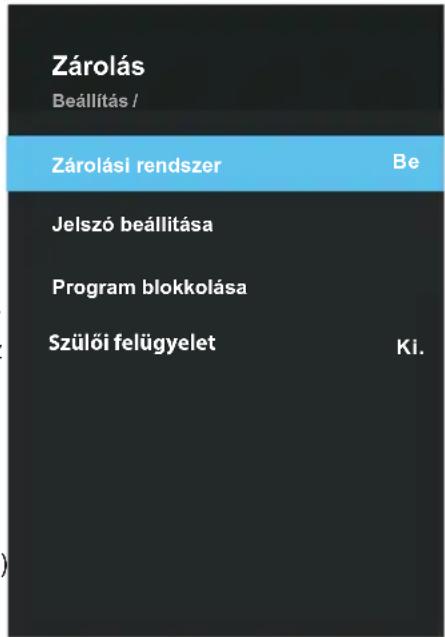 OK ODL 65850UCTIB - A Zárolás menu konfiguralása - 1