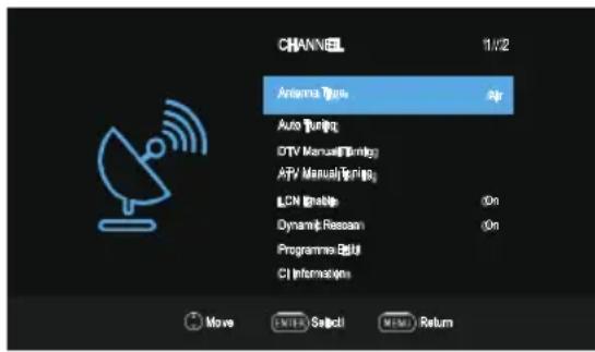 OK ODL 32851HCTB - Channel Menu - 1