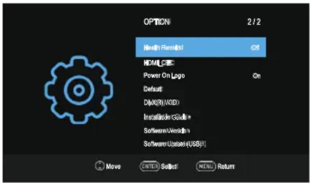 OK ODL 32851HCTB - Option Menu - 2