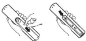 OK ODL 43751USTIB - Installieren der Batterie für die Fernbedienung - 1