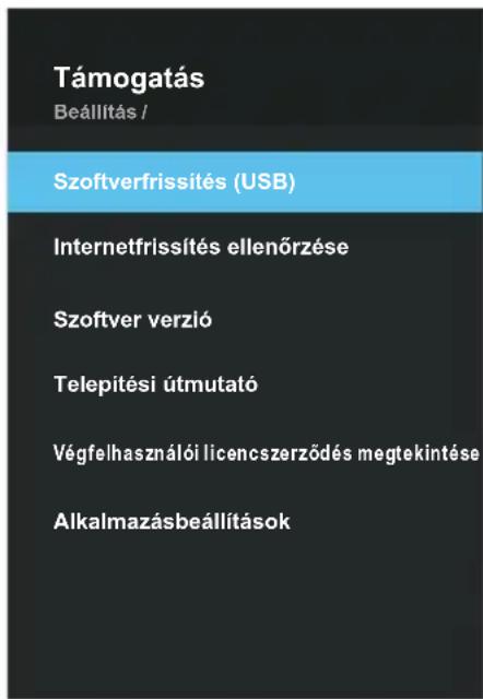 OK ODL 32852FCTIB - Az Támogatás menü konfigurálása - 1