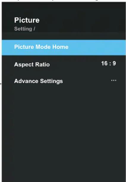 OK ODL 4385 UCTIB - Configuring the Picture Menu - 1