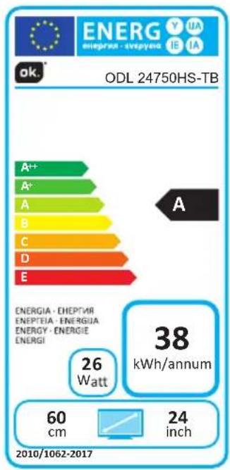 ENERG enerpria - avspyena Y UA IE IA ok. ODL 24750HS-TB A++ A* A B C D E A ENERGIA - EHEPTIVA ENEPEIA - ENERGUA ENERGY - ENERGIE ENERGI 26 Watt 38 kWh/annum 60 cm 24 inch 2010/1062-2017