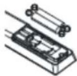 OK ODL 32850FCTAB - Instalowanie baterii w pilocie - 2
