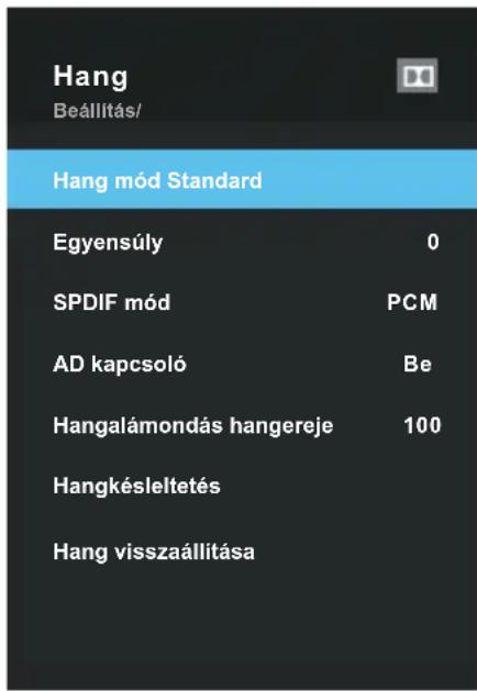 OK ODL 24850HCTIB - A Hangmenu konfiguralása - 1