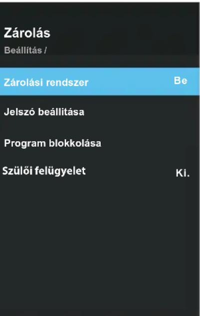 OK ODL 32751FCTIB - A Zárolás menu konfiguralása - 1