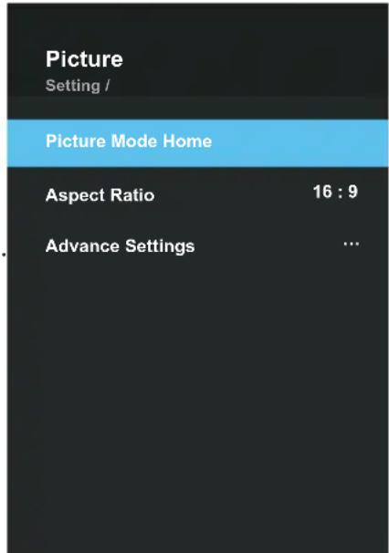 OK ODL 32751FCTIB - Configuring the Picture Menu - 1