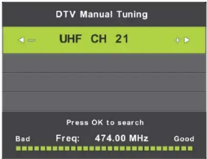 LENCO DVL240 - DTV Manual Tuning (Syntonisation manuelle DTV) - 1
