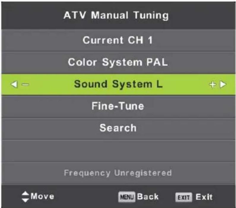 LENCO DVL240 - ATV Manual Tuning (Sintonización manual de ATV) - 1