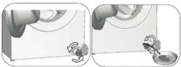 BEKO WTV7714MM1 - Si le produit dispose d'un tuyau de vidange en cas d'urgence, procédez comme suit pour evacuer l'eau : - 1