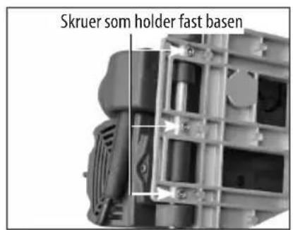 Skruer som holder fast basen