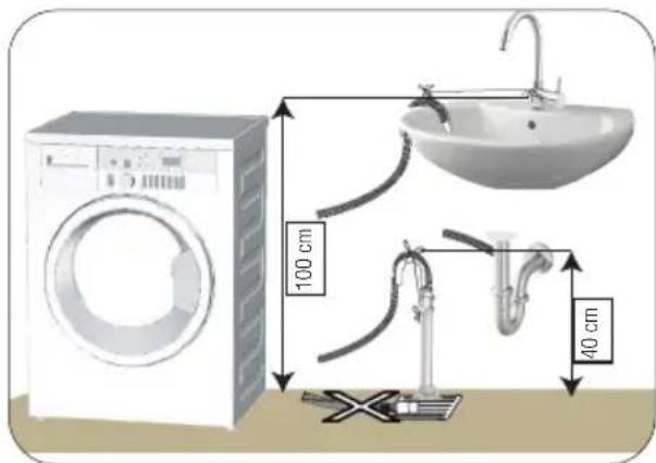 BEKO WTE10741BSCDOS1 - De afvoerslang aansluten op de afvoer - 2