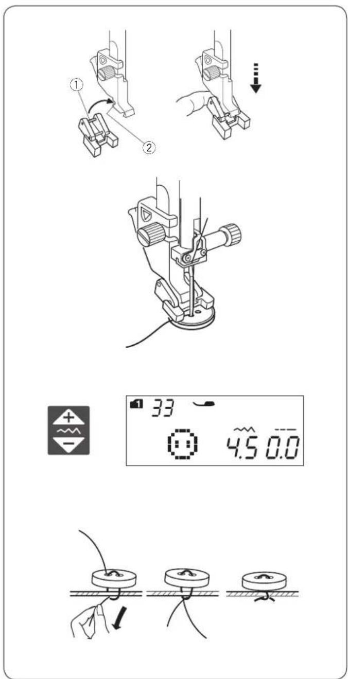 ELNA eXcellence 730 Pro - Couture des boutons réglages de la machine - 1