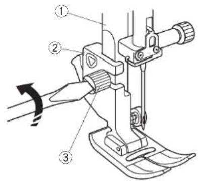 ELNA eXcellence 730 Pro - Fixation du pied-de-biche - 1
