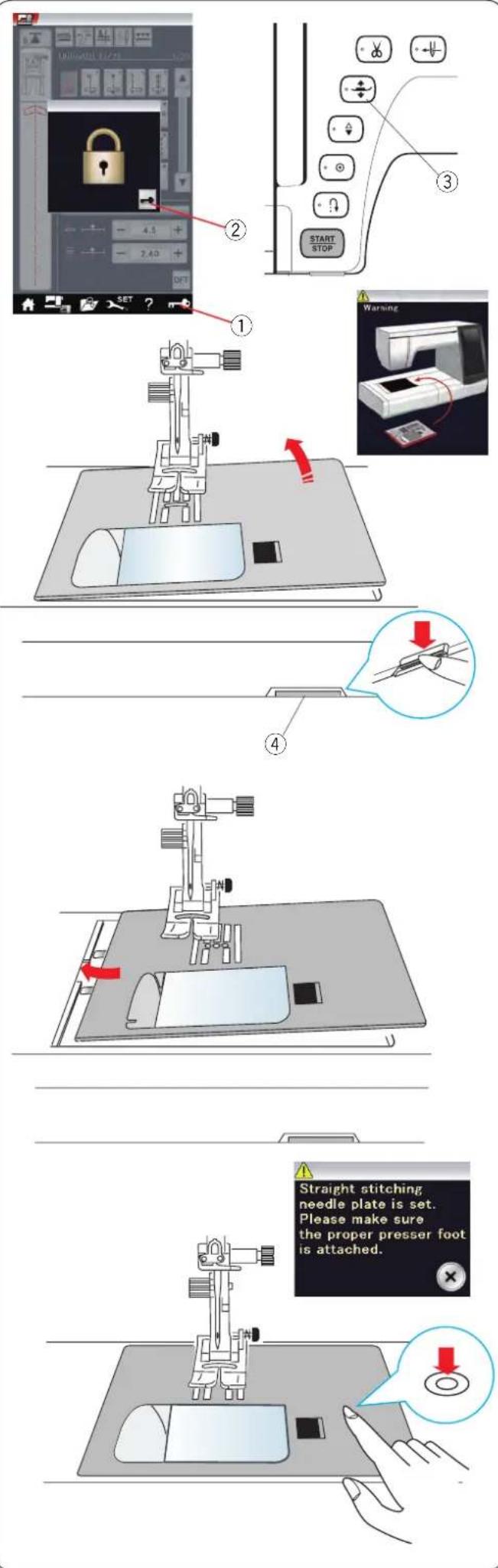 ELNA eXpressive 920 - Fixation du pied pour fil couché pc-1 ou pc-2 - 1