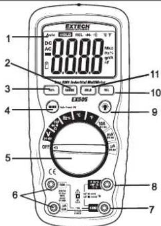 Extech EX505 - Commandes et cric - 1