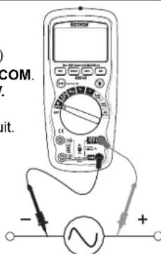 Extech EX505 - Mesures de tension CA (frequency, coefficient d'utilisation) - 1