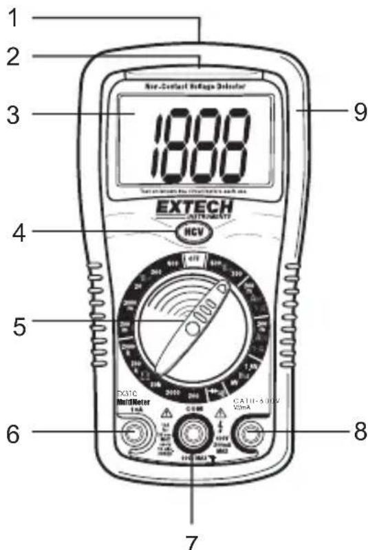 Extech EX310 - Contrôleurs et prises - 1