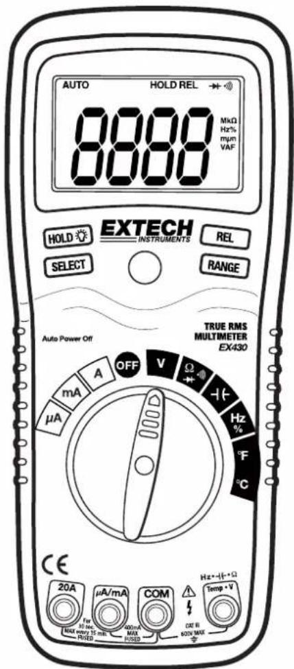Extech EX430A - Multimètre true RMS (mesures efficaces vraies) - 1