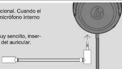 cional. Cuando el micrófono interno uy sencillo, inser- del auricular.