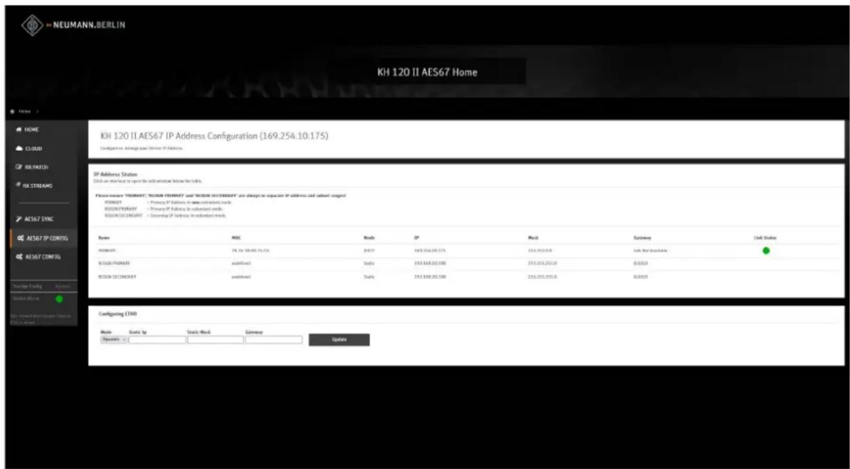 NEUMANN KH 310 A - Configurer les adresses IP et la redondance du réseau - 1