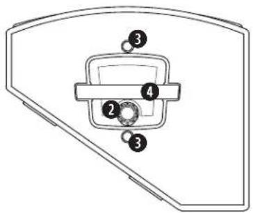 Diagram of a mechanical or electrical component with numbered parts labeled 1 to 4