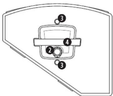 Diagram of a device with numbered components, likely a display or control panel