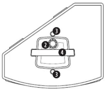 Diagram of a mechanical component with numbered parts, likely illustrating a cutting or fastening mechanism.
