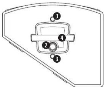 Diagram of a mechanical or electrical component with numbered parts labeled 2, 3, and 4 around a central box.