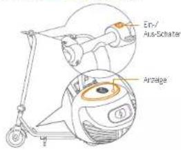 SEGWAY Ninebot eKickScooter ZING C10 - Den Roller einschatten. Wenn die Akkunzeige rot ist. den Akkuitte sofort aufladen (siehe Aufladen). VORSICH - 1