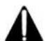 Warning symbols including exclamation, lightning bolt, hazard symbol, warning triangle, and warning triangle with stress and spiral warning signs