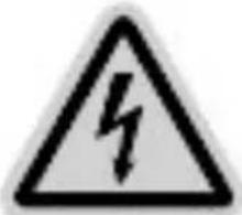 Warning sign depicting a lightning bolt symbol in a triangular hazard symbol