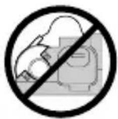 Prohibition sign with silhouette of a person crossed out of a device, indicating no use or prohibition