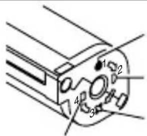 Technical diagram of a mechanical component with numbered parts labeled 1 to 4