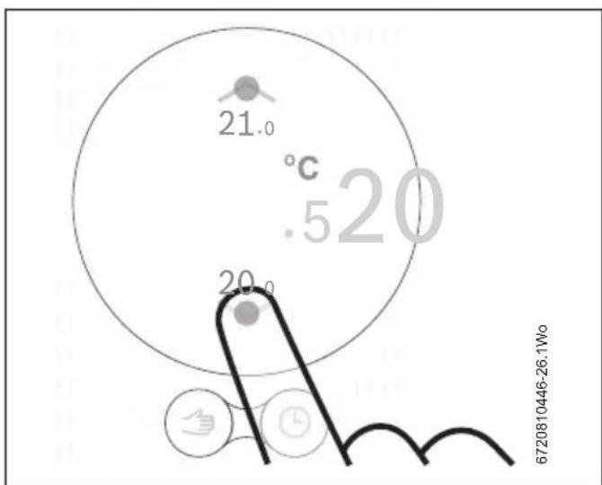 BUDERUS Logamatic TC100 - Ändern der Temperatureinstellung - 1