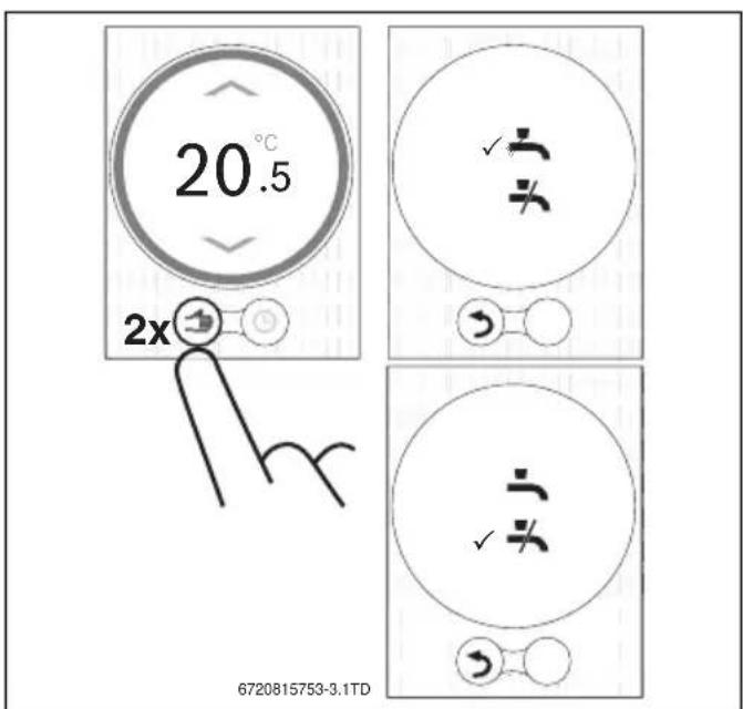BUDERUS Logamatic TC100 - Dauerhafte Aktivierung/Deaktivierung des WW-Zeitprogramms - 1
