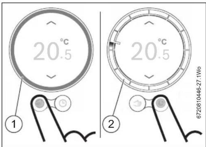 BUDERUS Logamatic TC100 - Modalità manuale/programma orario - 1