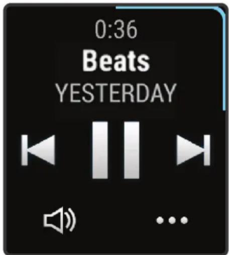 GARMIN Venu SQ 2 - Commandes du lecteur audio - 1