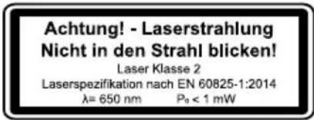 SCHEPPACH HM216SPX - Dèmesio: lazerio spinduliuotė Nežiūrėkite į spindulį 2 lazerių klasė - 1