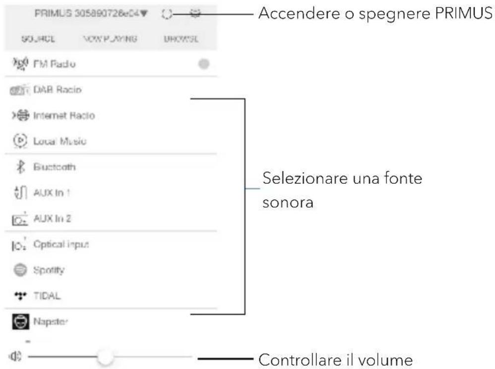 SONORO Primus SO340 - Controllare PRIMUS tramite l'app UNDOK™. - 1