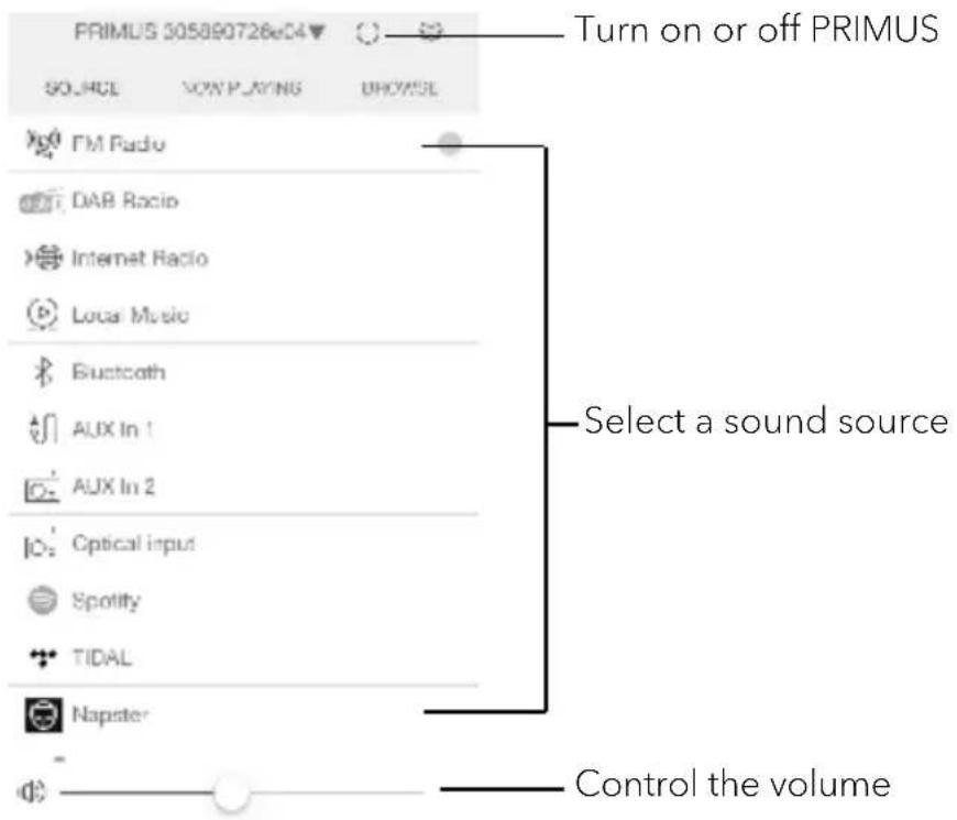 SONORO Primus SO340 - Using UNDOK™ app to control PRIMUS - 4