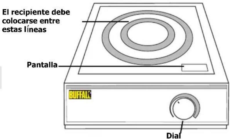 BUFFALO CE208 - Nota: No coloque nunca recipientes de cocina vacíos sobre el aparato. - 1