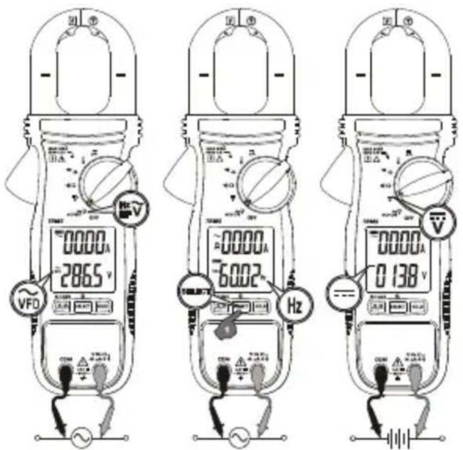 VFD 0000A 286.5 V ~0000A 6002 Hz 0138 V