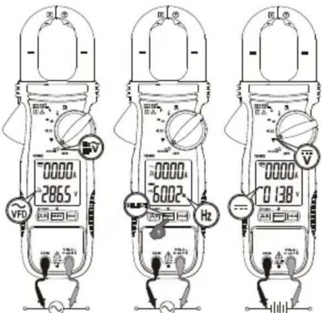 0000A 286.5V VFD -0000A 600.2V Hz 0000A 0138V